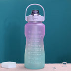 Large-Capacity Sports Water Cup Outdoor Drop-Proof Portable Straw Water Bottle, 2L 2L Purple Green Gradient