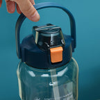 Large-Capacity Sports Water Cup Outdoor Drop-Proof Portable Straw Water Bottle, 2L
