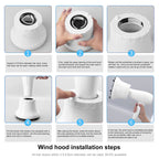 Universal Hair Diffuser Adaptable For Blow Dryers with Rotatable Design Curly Hair Large Wind Hood, White, Black