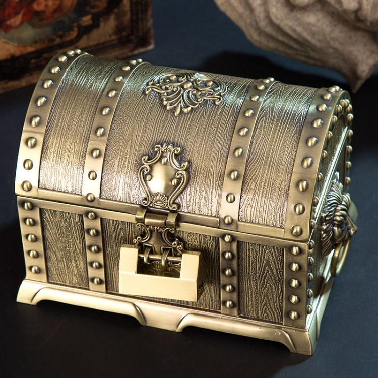 Double-Layer Jewel Box With Lock Metal Decorative Ornaments, 17.5x13.5x12.5cm – Durable Build, Easy to Use 17.5x13.5x12.5cm Bronze