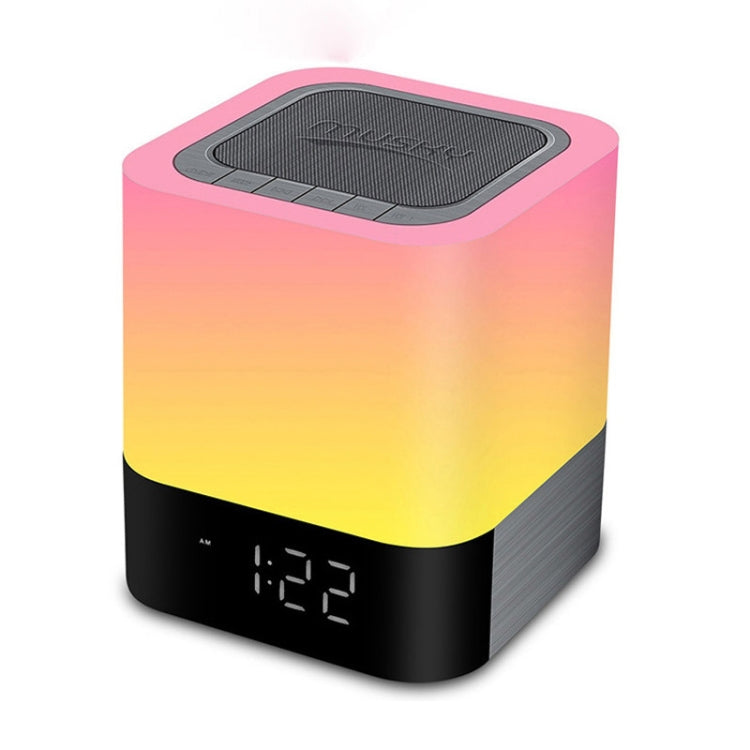 MUSKY Wireless Bluetooth Speaker Bedside Alarm Clock Touch Sensor Night Lamp Mini Speaker, Colorful Light, White Light Colorful Light