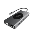 BX15W USB HUB Type-C Docking Station with Wireless Charge Function, BX15W – Fast Charging, Wireless Charging, Aluminum Alloy BX15W