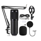 BM800 Condenser Microphone Set, BM800 With USB Sound Card (Black), BM800 With USB Sound Card (Black Golden Net) BM800 With USB Sound Card (Black) Black And Black Net