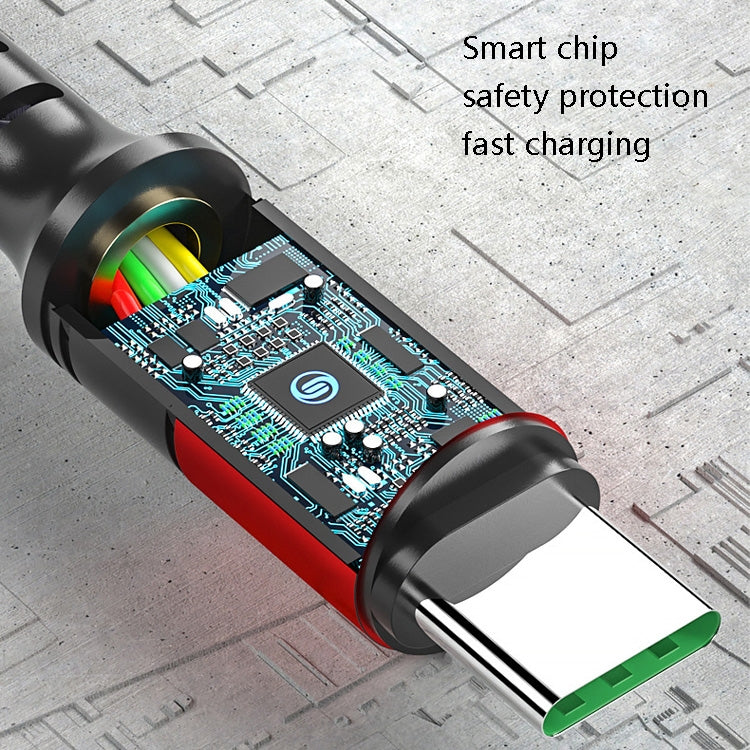 1.25m 3 In 1 USB to 8 Pin+Type-C+Micro USB Quick Charging Sync Data Cable, Output: 5A (Blue), 3A (Gold), 3A (Red), 3A (Black), 3A (Blue), 5A (Gold), 5A (Red), 5A (Black), 5A (Blue) – Fast Charging, Aluminum Alloy, Data Transmission