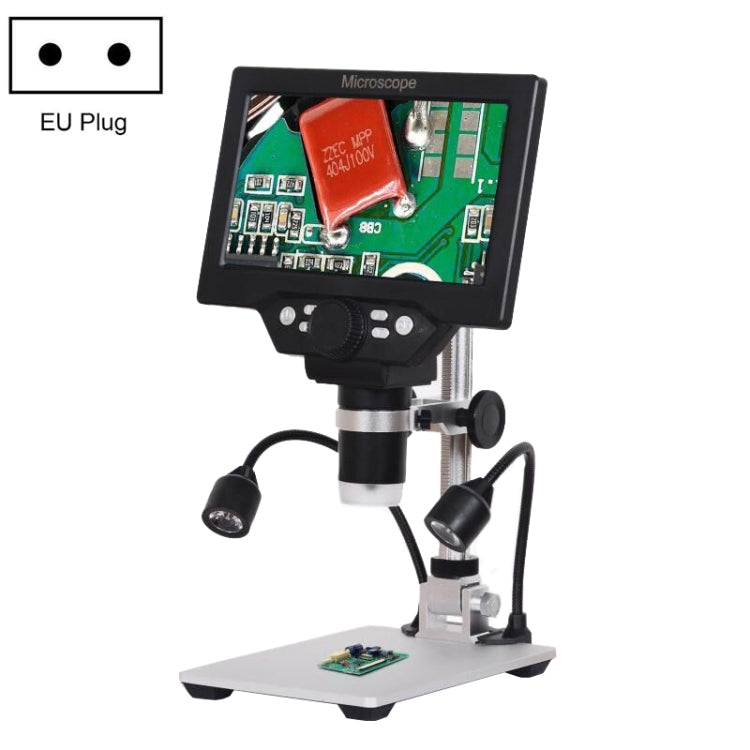 G1200D 7 Inch LCD Screen 1200X Portable Electronic Digital Desktop Stand Microscope, EU Plug With Battery, US Plug With Battery, AU Plug With Battery, UK Plug With Battery EU Plug With Battery EU Plug With Battery