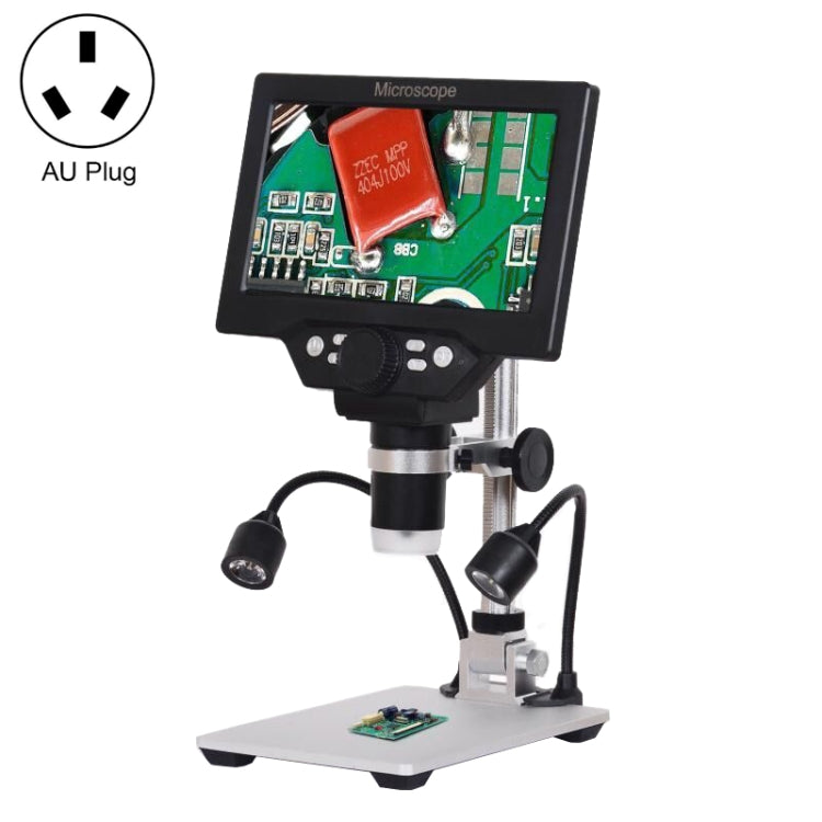 G1200D 7 Inch LCD Screen 1200X Portable Electronic Digital Desktop Stand Microscope, EU Plug With Battery, US Plug With Battery, AU Plug With Battery, UK Plug With Battery AU Plug With Battery AU Plug With Battery