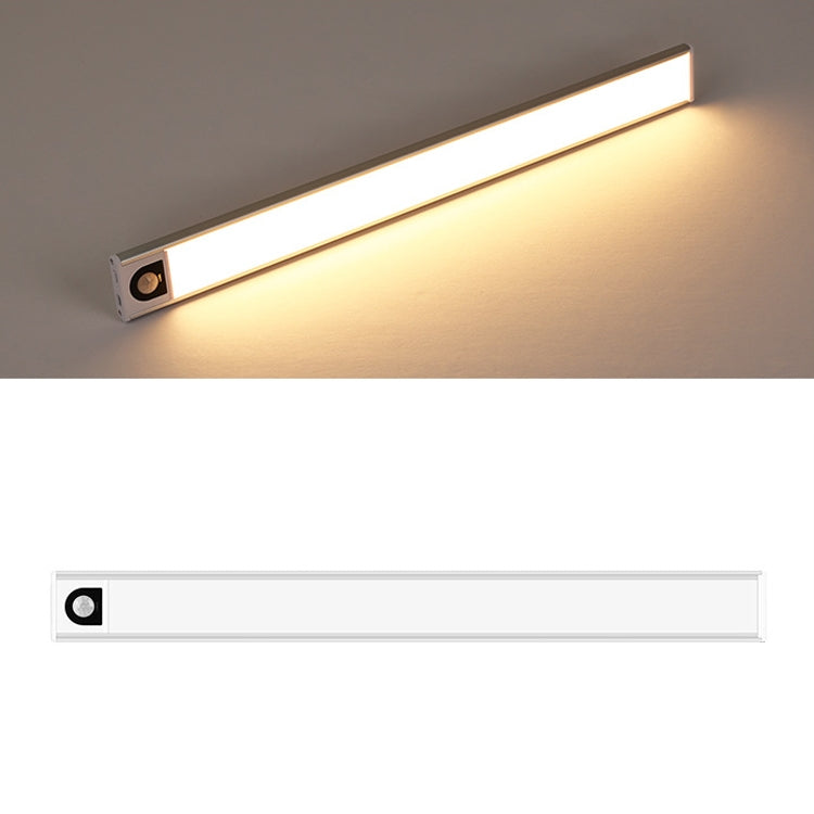 Intelligent Automatic Human Body Induction Wireless LED Lamp, 20cm, 40cm, 60cm, 80cm – Fast Charging, Aluminum Alloy 80cm Silver + Warm Light