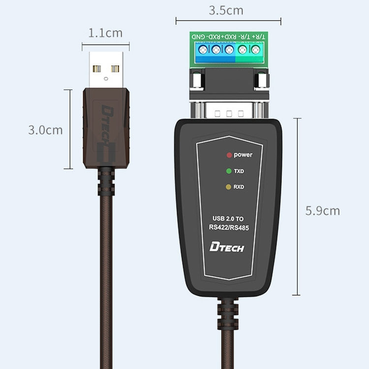 DTECH DT-5019 USB to RS485 / RS422 Conversion Cable, FT232 Chip, Length:, 0.5m, 1.5m – Magnetic, Data Transmission