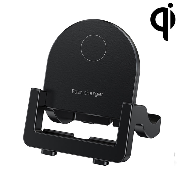 KH-18 15W Vertical Wireless Fast Charger with Phone Holder, Black, White – Wireless Charging, TPU, Non-slip Black