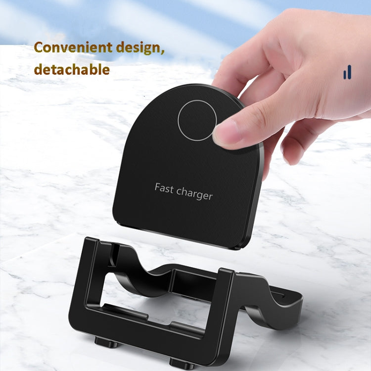 KH-18 15W Vertical Wireless Fast Charger with Phone Holder, Black, White – Wireless Charging, TPU, Non-slip