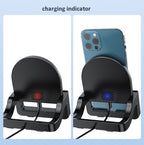 KH-18 15W Vertical Wireless Fast Charger with Phone Holder, Black, White – Wireless Charging, TPU, Non-slip