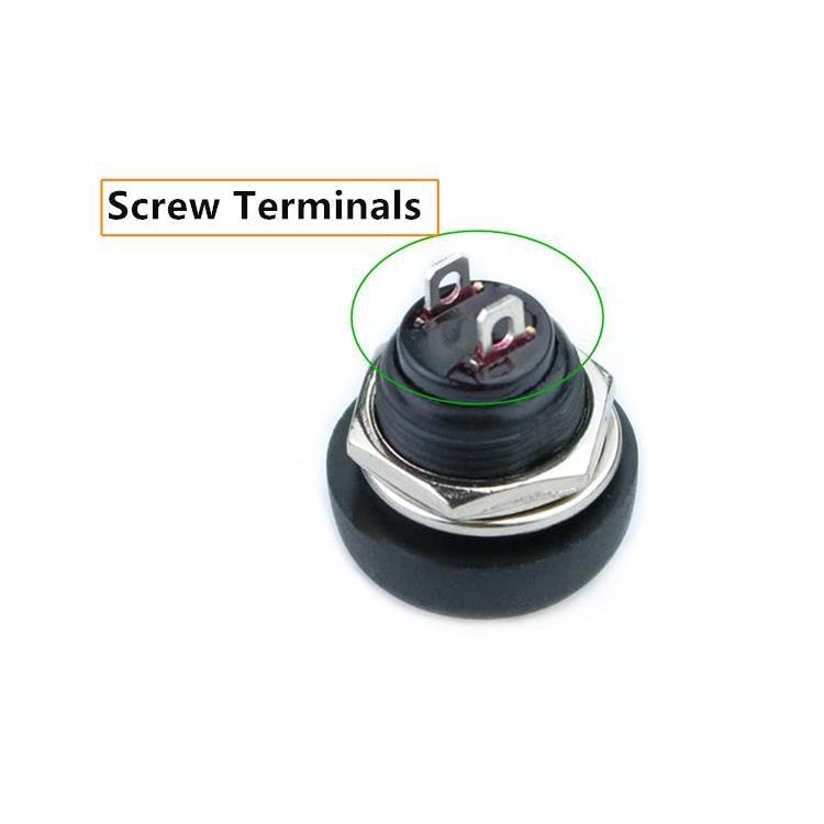 10 PCS Small Waterproof Self-Reset Button Switch, Black, Green, Red, Orange, White, Blue