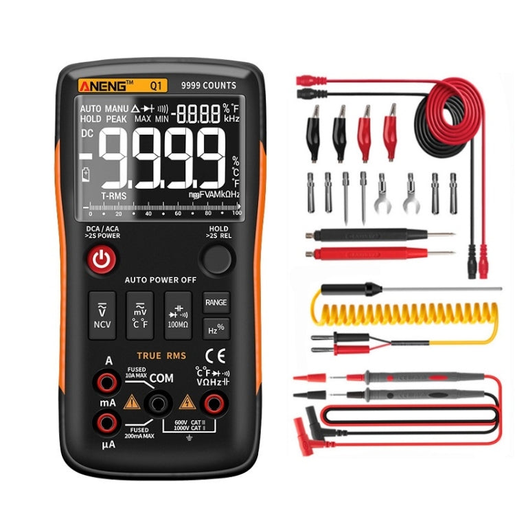 ANENG AN-Q1 Automatic High-Precision Intelligent Digital Multimeter, Standard, Standard with Cable Standard with Cable Orange