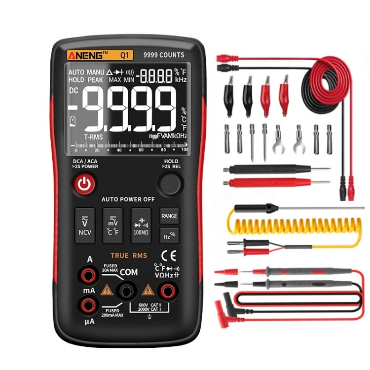 ANENG AN-Q1 Automatic High-Precision Intelligent Digital Multimeter, Standard, Standard with Cable Standard with Cable Red