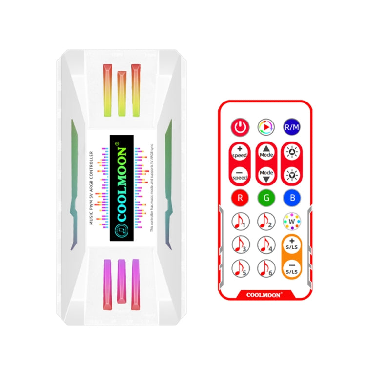 COOLMOON CM-MPAC PWM 5V ARGB Cooling Fan Remote Control For PC Case Chassis, Style:, 4 in 1 (White), 4 in 1 (Black), 3 in 1 Controller (White), 3 in 1 Controller (Black) – Magnetic 4 in 1 (White)