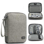 Baona BN-D004 Double-layer Data Cable Storage Bag Digital Accessories... Grey
