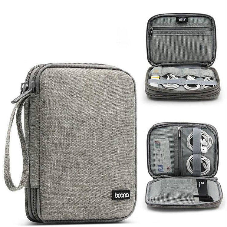 Baona BN-D004 Double-layer Data Cable Storage Bag Digital Accessories... Grey