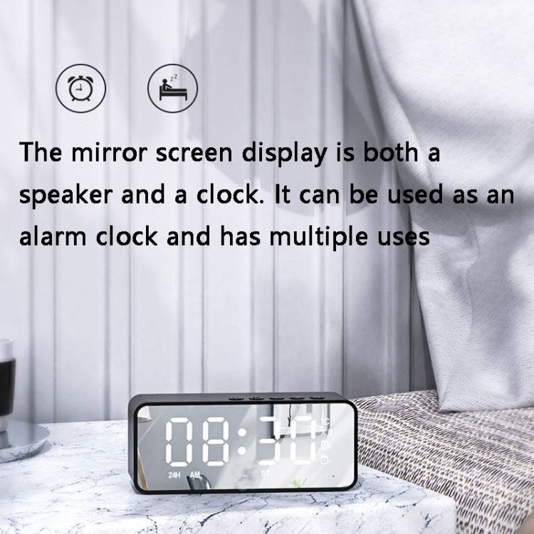 ZXL-G50 Bluetooth Speaker – Mini Mirror Alarm Bluetooth Speaker Support TF Card, ZXL-G50 Black,...