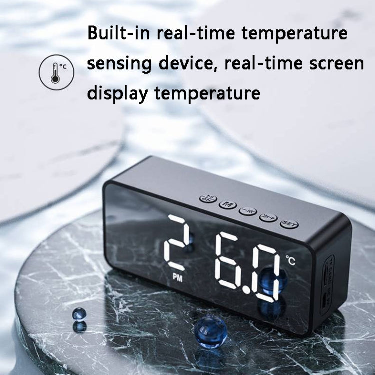 ZXL-G50 Bluetooth Speaker – Mini Mirror Alarm Bluetooth Speaker Support TF Card, ZXL-G50 Black,...