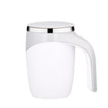 A223 Stainless Steel Automatic Magnetized Coffee Mixing Cup, White, Brown White