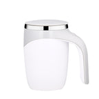 A223 Stainless Steel Automatic Magnetized Coffee Mixing Cup, White, Brown White