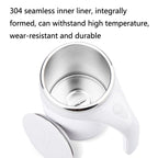 A223 Stainless Steel Automatic Magnetized Coffee Mixing Cup, White, Brown