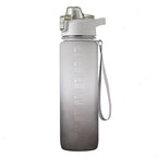 1000ml Large Capacity Gradient ColorsPlastic Sports Water Cup, Silver Gray, Cherry Pink, Sky Blue Silver Gray Silver Gray