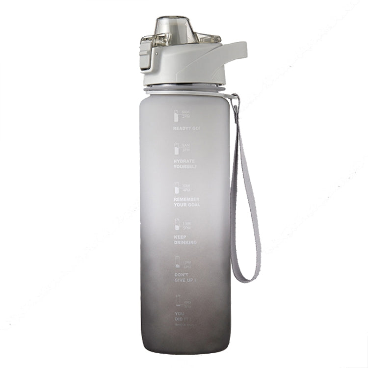 1000ml Large Capacity Gradient ColorsPlastic Sports Water Cup, Silver Gray, Cherry Pink, Sky Blue Silver Gray Silver Gray