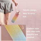 1000ml Large Capacity Gradient ColorsPlastic Sports Water Cup, Silver Gray, Cherry Pink, Sky Blue