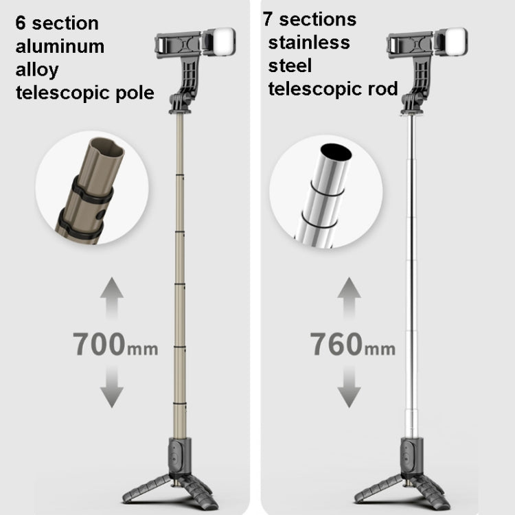 Mini Selfie Stick Integrated Multifunctional Bluetooth Selfie, Specification:, Q10S 70cm With Fill Light, Q11 74CM Without Fill Light, Q10 68CM Without Fill Light