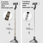 Mini Selfie Stick Integrated Multifunctional Bluetooth Selfie, Specification:, Q10S 70cm With Fill Light, Q11 74CM Without Fill Light, Q10 68CM Without Fill Light
