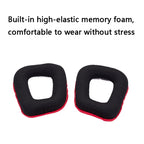 2 PCS Headset Sponge Earmuffs for Logitech G35 / G930 / G430 / F450, Black, Blue, Black+Red