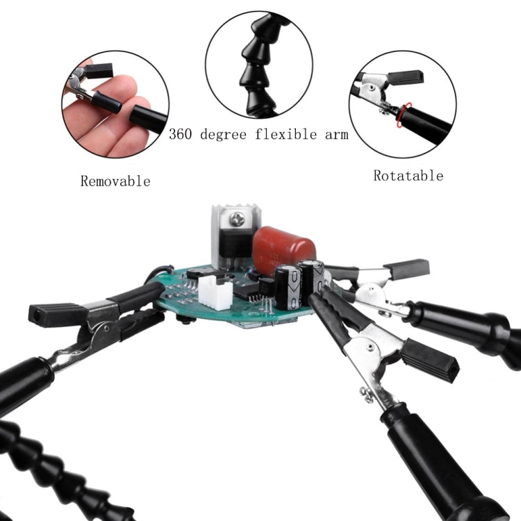 Six-Jaw Aluminum Alloy Soldering Station Repair Workbench, N-SS6LM-BK9 – Aluminum Alloy, Non-slip
