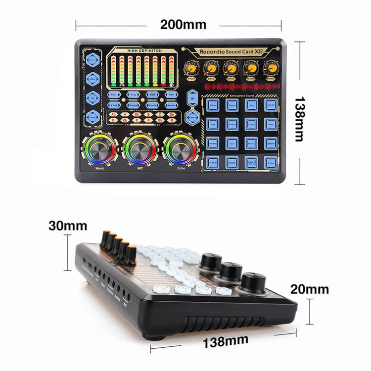 Live Microphone Equipment Sound Card, GAX-X8 – Bluetooth