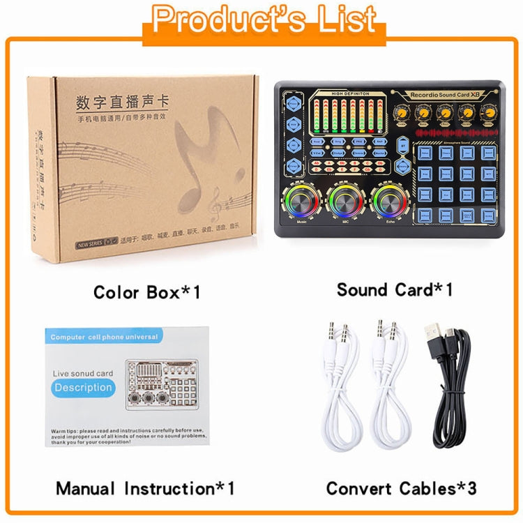 Live Microphone Equipment Sound Card, GAX-X8 – Bluetooth