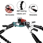 Six-Jaw LED Lamp Magnifying Glass Soldering Station with Fan, N-SS6LMF-BK9, N-SS6LF-BK9