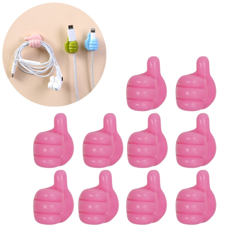 10 PCS Handy Holder Cable Organizer Household Convenience Clip Pink