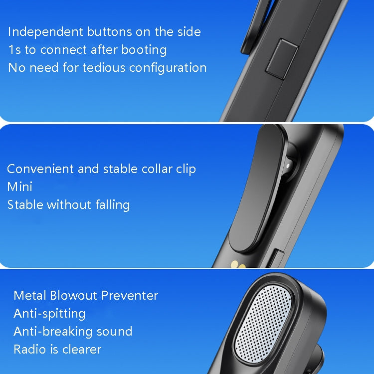 FerTo DX01 Wireless Collar Microphone 2.4G Live Broadcast Equipment, Style:, TYPE-C, 8 Pin, TYPE-C + Charging Bin, 8 Pin + Charging Bin – Wireless Charging, TPU