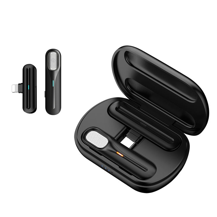 FerTo DX01 Wireless Collar Microphone 2.4G Live Broadcast Equipment, Style:, TYPE-C, 8 Pin, TYPE-C + Charging Bin, 8 Pin + Charging Bin – Wireless Charging, TPU 8 Pin + Charging Bin