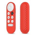 2 PCS Silicone Protective Shell for Google Chromecast 2020 Remote Control, Red), (Black), (Silver Gray), (Sky Blue), (White), (Pink) Red) Red