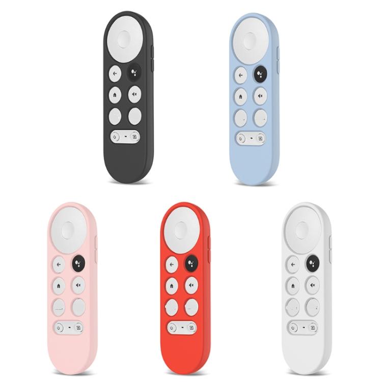 2 PCS Silicone Protective Shell for Google Chromecast 2020 Remote Control, Red), (Black), (Silver Gray), (Sky Blue), (White), (Pink)