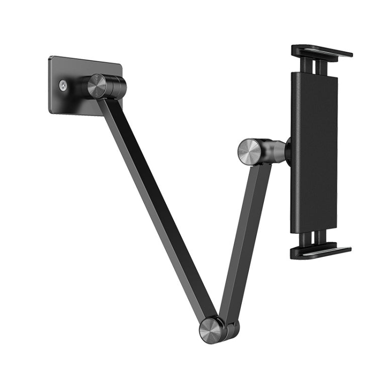 WS-2 Wall-Mounted Folding Telescopic Holder For Mobile Phone And Tablet, WS-2 (White), WS-2 (Black Gray) – Aluminum Alloy, Non-slip WS-2 (Black Gray) Black Grey