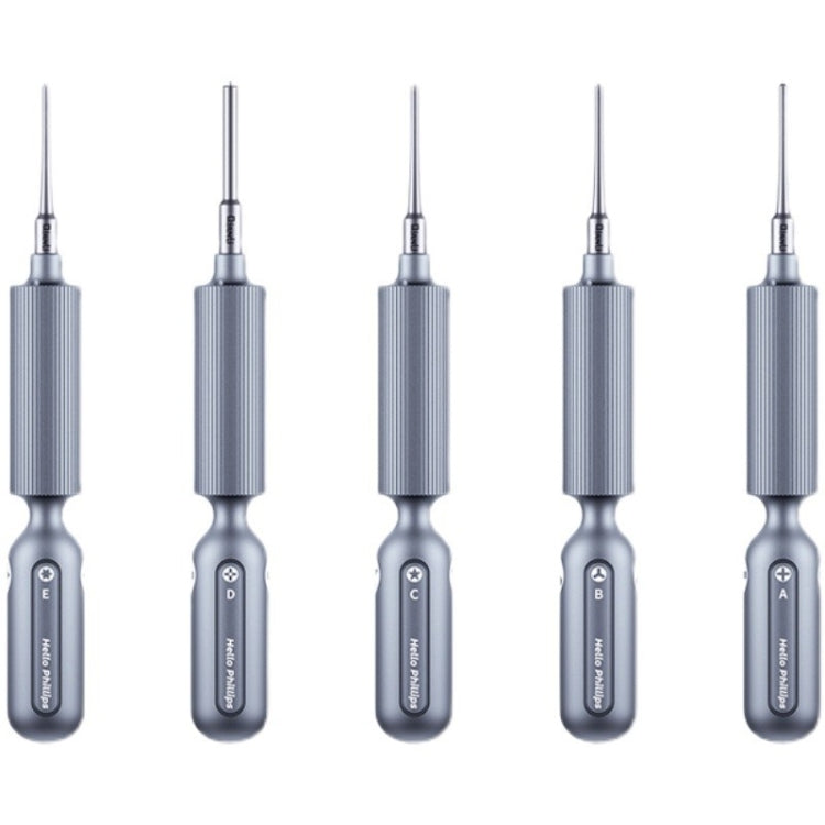 Qianli Super Tactile Grip-Type Precision Silent Dual-Bearing Screwdriver, Type A Phillips, Type B Tri-point, Type C Pentalibe, Type D Pinhead Philips, Type E T2 Torx – Aluminum Alloy, Non-slip