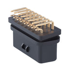J1962f OBD2 16PIN 90 Degree Bend Female Head Connector, Gold Plated, 16PIN 90 Degree Bend