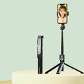 Integrated Bluetooth Selfie Stick With Vibrato Remote Control Makeup Mirror, P80 1.33m, P81 1.7m P80 1.33m