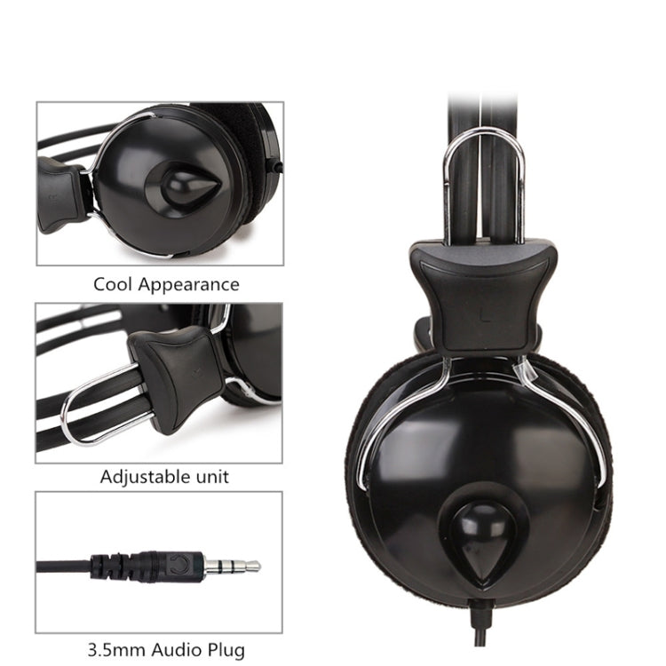 Soyto SY808MV Online Class Office Computer Headset, Cable Length: 1.6m, Black 3.5mm, Black 6.5mm – Durable Build, Easy to Use