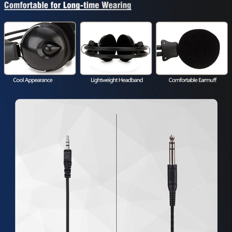 Soyto SY808MV Online Class Office Computer Headset, Cable Length: 1.6m, Black 3.5mm, Black 6.5mm – Durable Build, Easy to Use