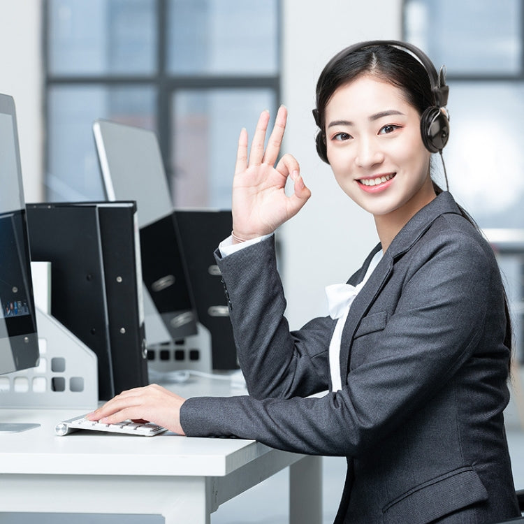 Soyto SY808MV Online Class Office Computer Headset, Cable Length: 1.6m, Black 3.5mm, Black 6.5mm – Durable Build, Easy to Use