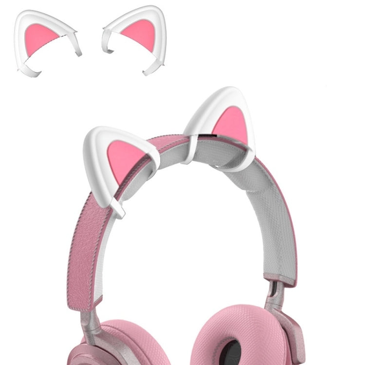T6 Cute Cat Ear Decoration for Headphones, Black, White – Durable Build, Easy to Use White