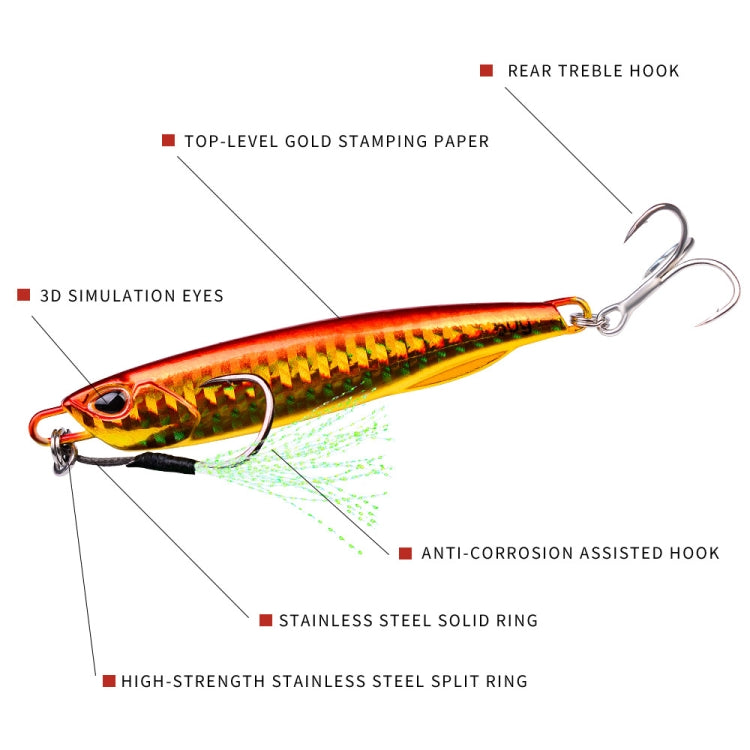 PROBEROS LF103 Simulation Metal Sea Fishing Bait, 30g, 40g, 50g